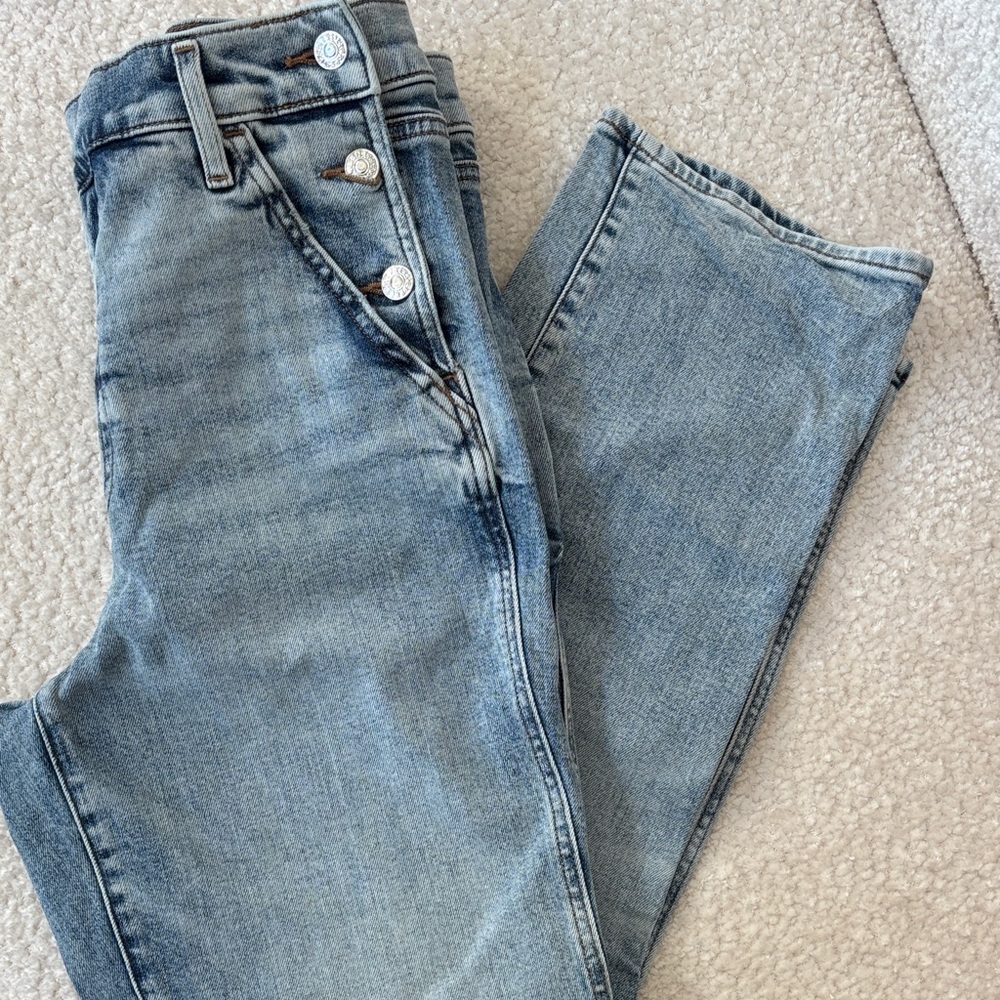 Express Light Blue High Rise Women's Jeans - Picture 5 of 5